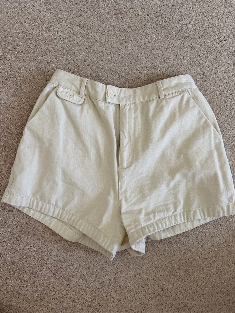 Treasure & Bond High-Waist Cream Button-Front Shorts
